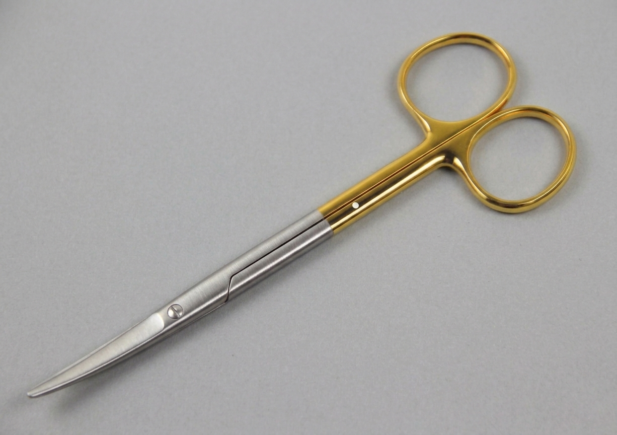 Tijera Metzenbaum Recta TC 15cm Gold